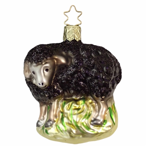 INGE GLAS BLACK SHEEP BLOWN GLASS CHRISTMAS TREE ORNAMENT X-MAS DECORATION